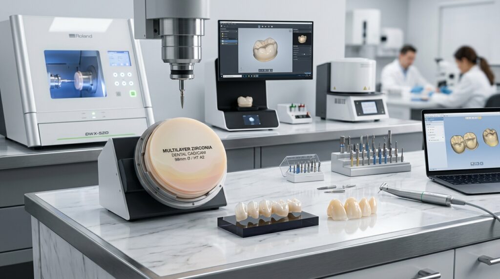 Phôi sứ Zimax ứng dụng vật liệu Argen Mỹ đạt chứng nhận FDA và công nghệ chế tác CAD/CAM